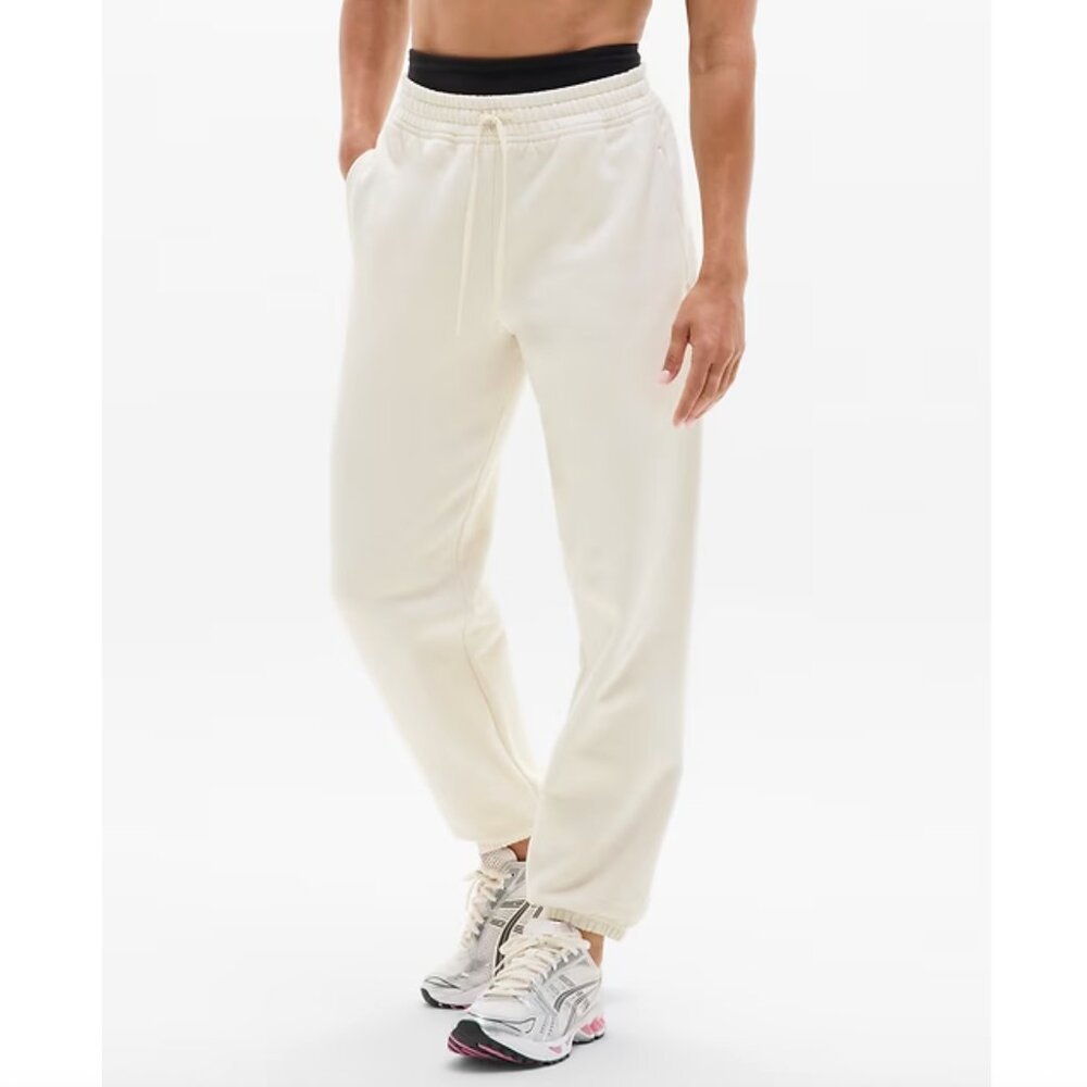 Large, XL - ATHLETA Forever Fleece Mid Rise Jogger Soft Loungewear Light Tan NWT